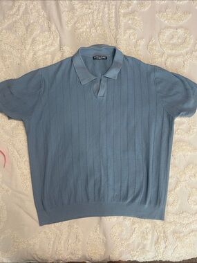 Paul Jones Sky Blue Short Sleeve Knit Polo